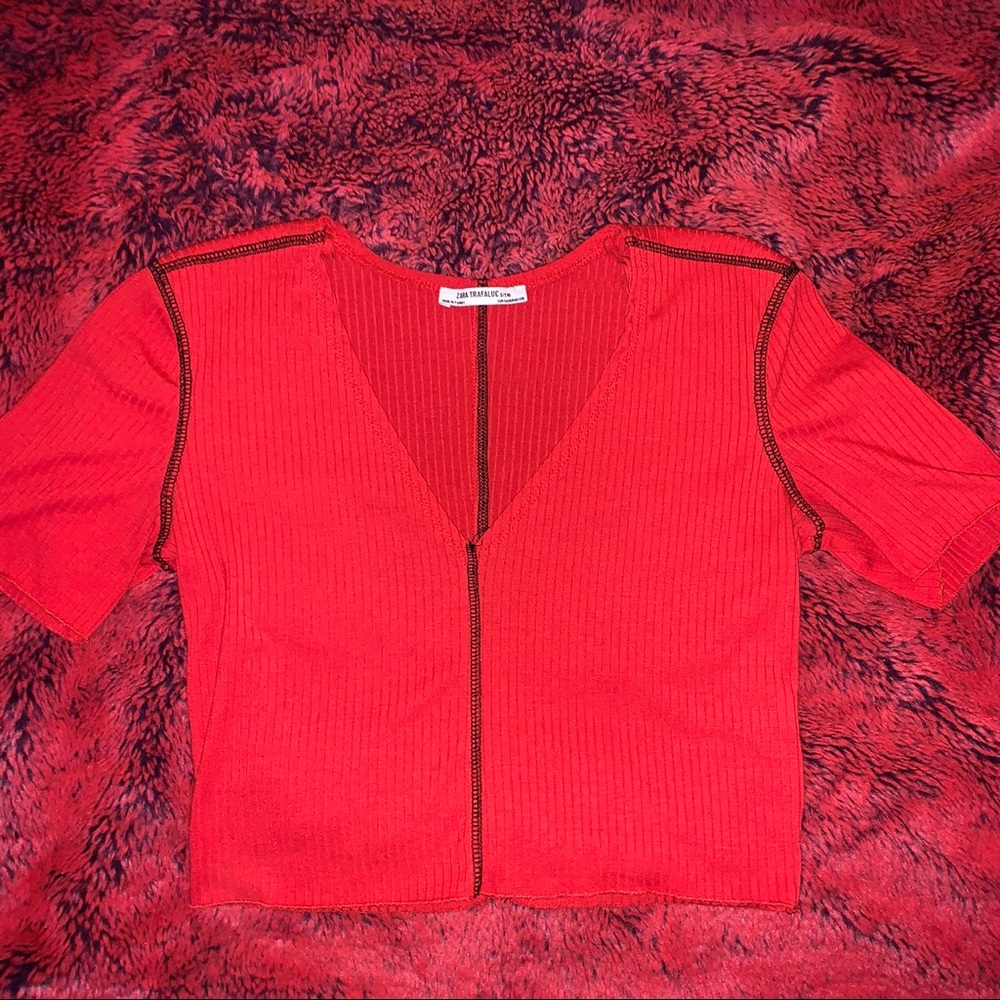 ZARA trafaluc ss18 red crop top